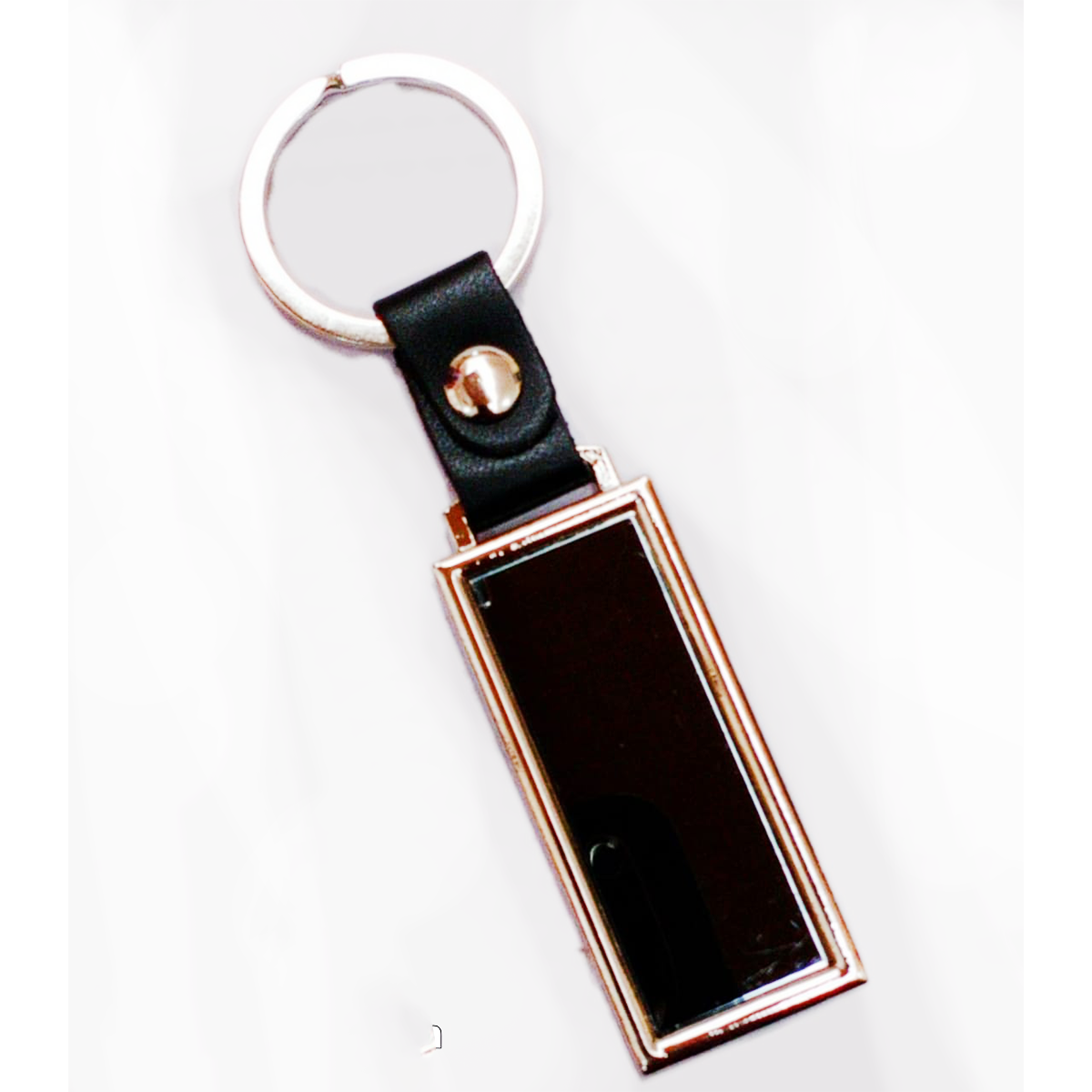 Black Steel Rectangle Keychain