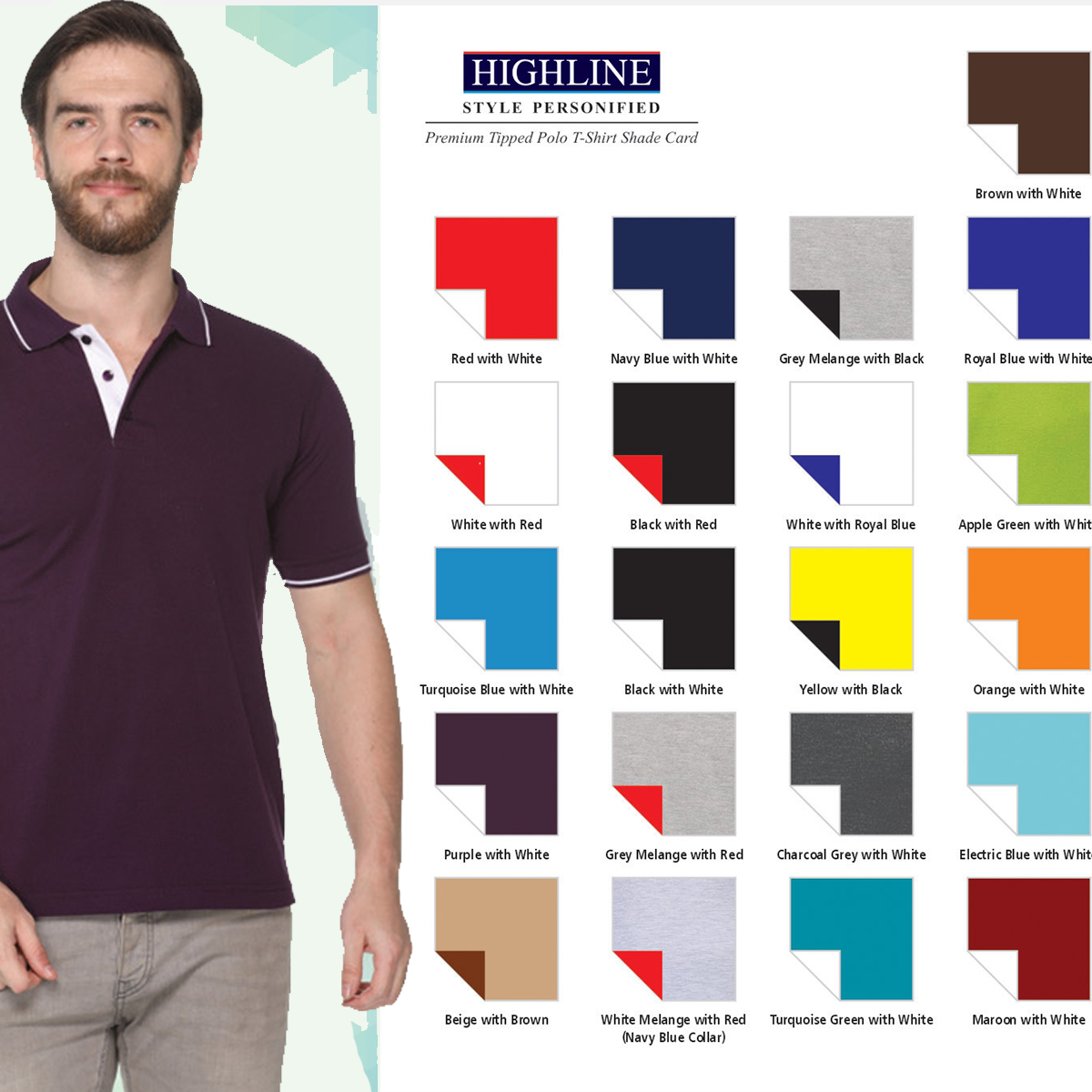 Tipped Polo T Shirt With Multiple Colors