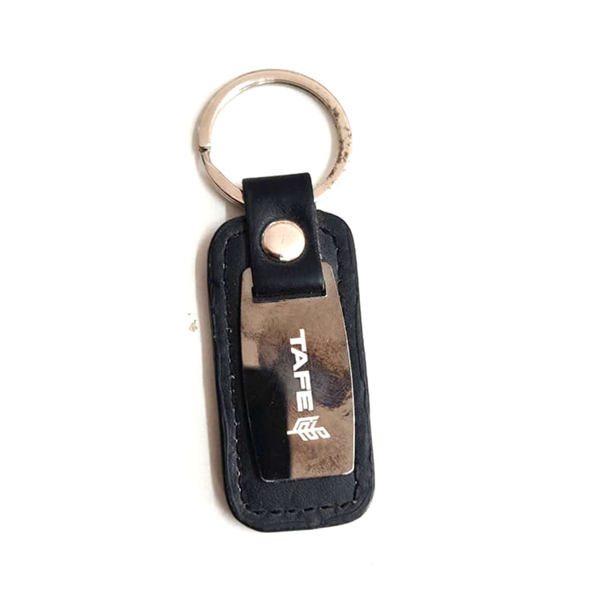 Leather and Metal Black Key chain