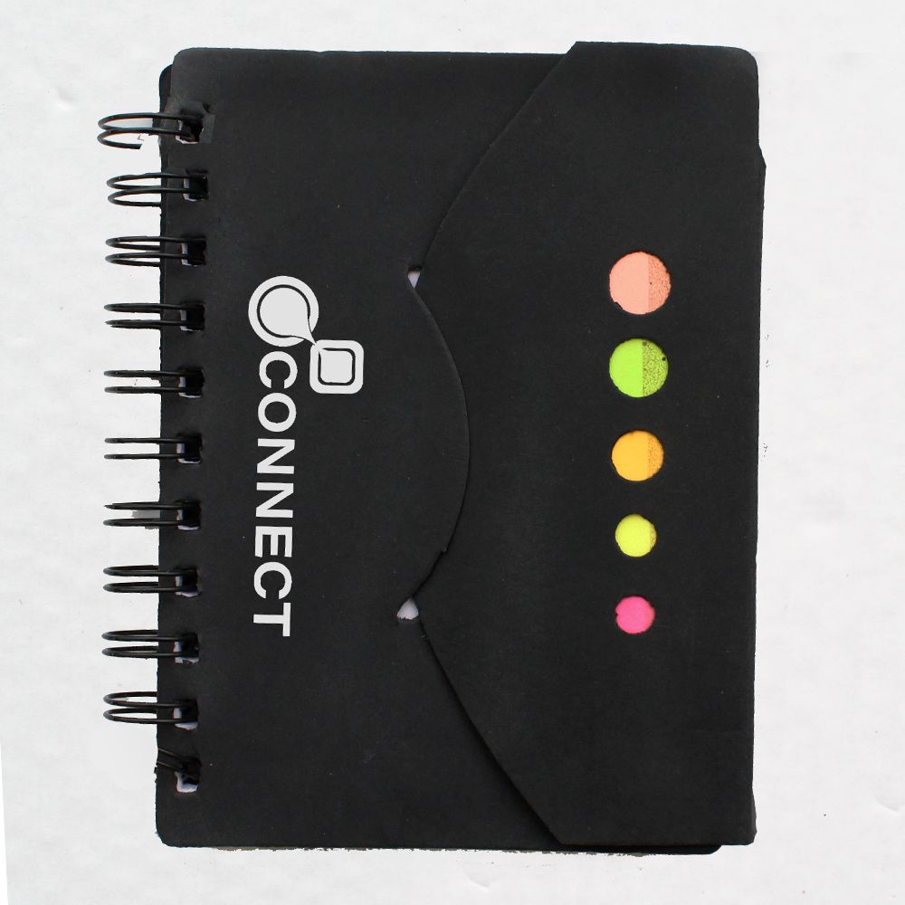 Black book with post its