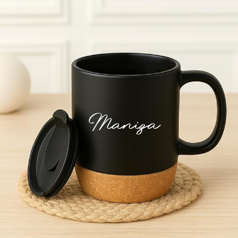 Matte Noir Cork-Base Mug
