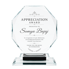 Octagon Crystal Appreciation Award