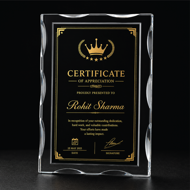 Regal Crystal Recognition Plaque