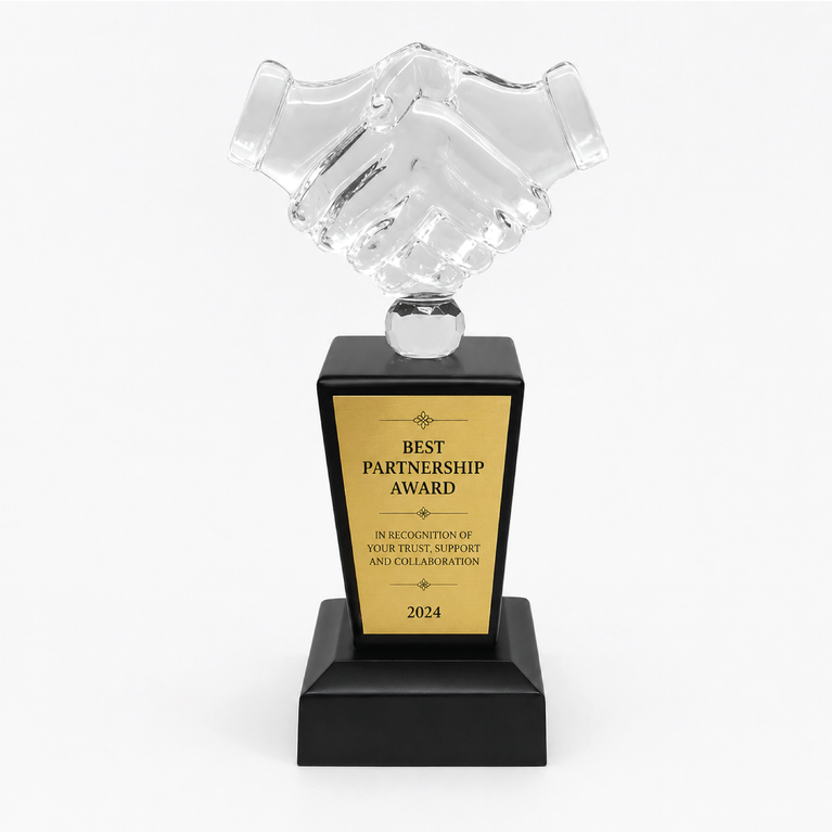 Crystal Handshake  Award