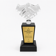 Crystal Handshake  Award