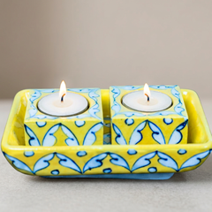 Yellow Trinket Tray and Votives