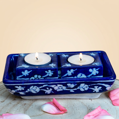 Jaipur Blue Pottery Tray and Votives