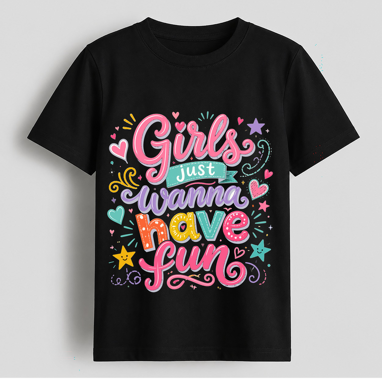 Girls Just Wanna Have Fun Graphic T-Shirt