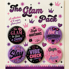 The Glam Pack – Button Badge Set