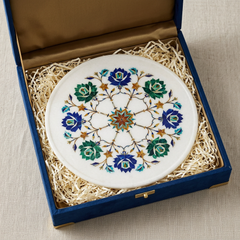 Blue Bloom Marble Platter