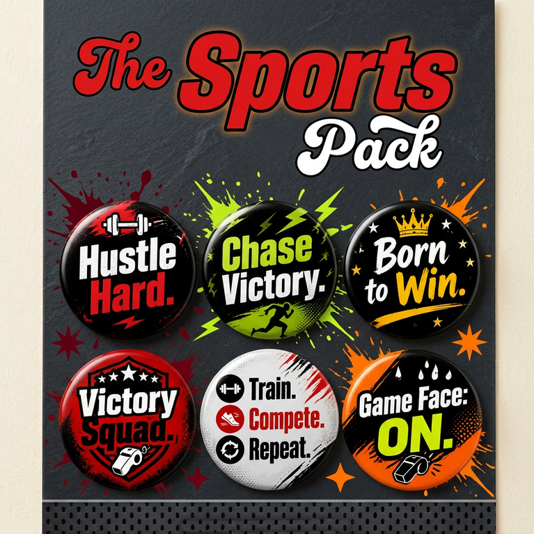 The Sports Pack – Button Badge Set