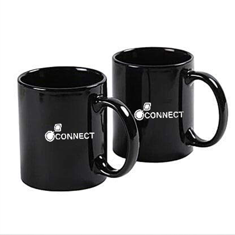 Black Printed Mug