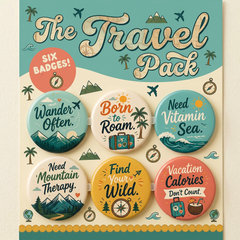The Travel Pack - Button Badge Set